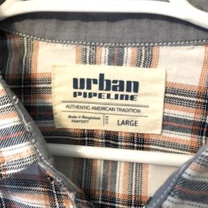 Large Urban Pipeline pearl snap button up